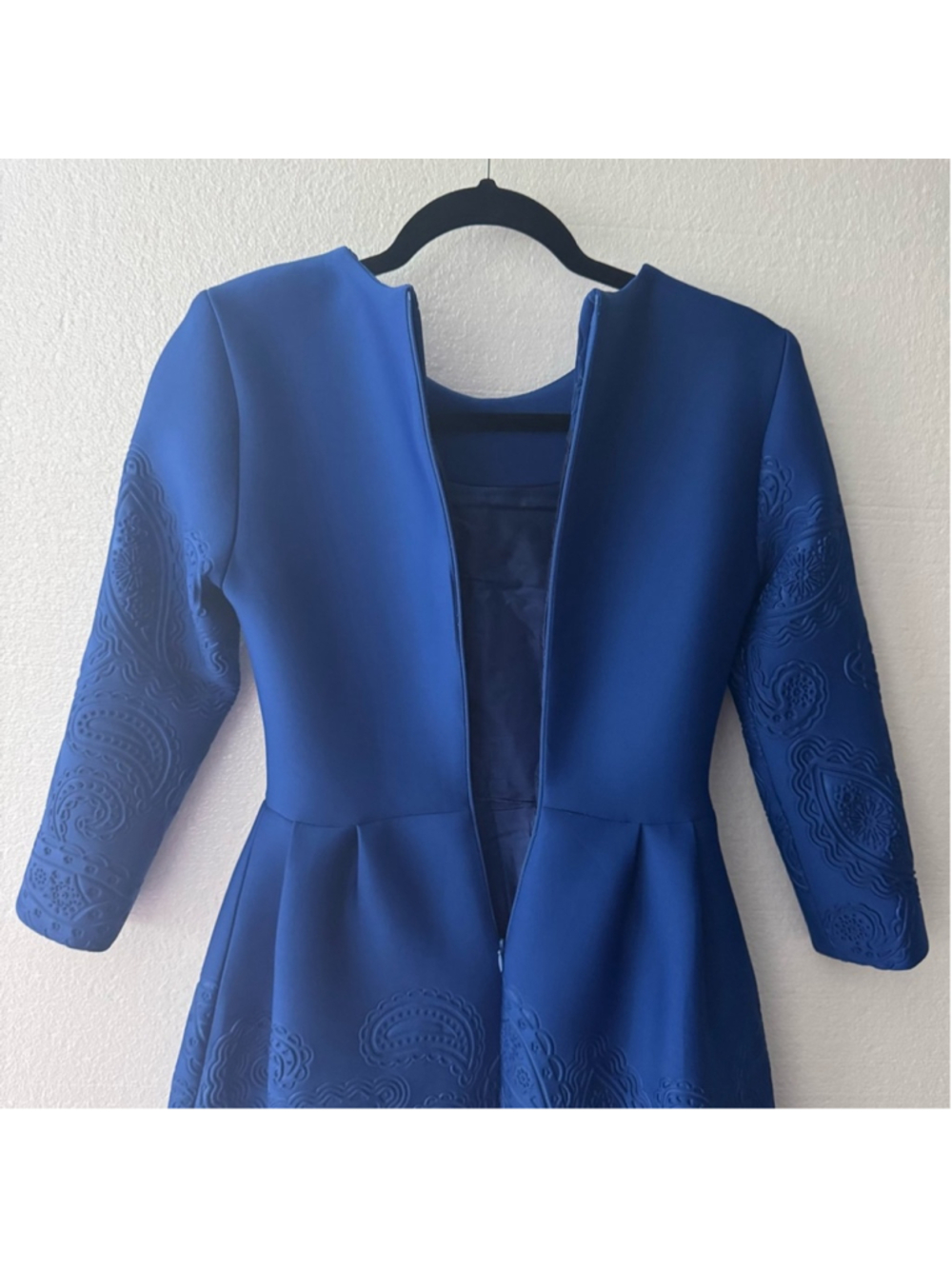 MaxMara Cobalt Blue Long Sleeve Mini Cocktail Dress size Medium - Picture 10 of 10